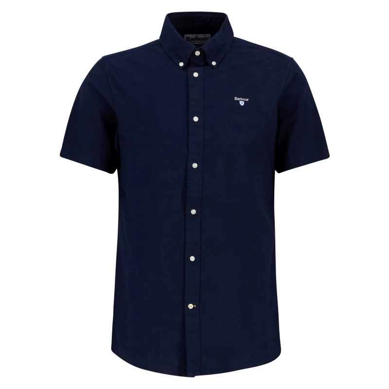 Image of Barbour Oxtown Tailored Short Sleeved Shirt Navy XL