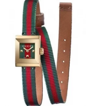 Image of Gucci G-Frame Red and Green Dial Womens Watch YA128527 YA128527