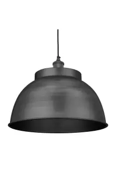 Brooklyn Dome Pendant, 17 Inch, Pewter, Pewter Holder