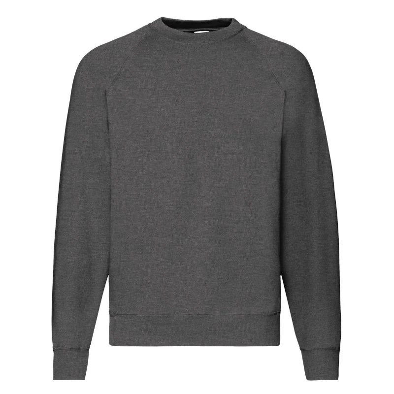 Image of Fruit Of The Loom Fruit of the Loom Men Classic 80 20 Raglan Sweatshirt in Dark Grey Size: Medium Dark Grey M Male 5063470908493