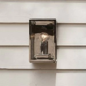 image of 1 Light Outdoor Small Wall Lantern Polished Nickel IP44, E14