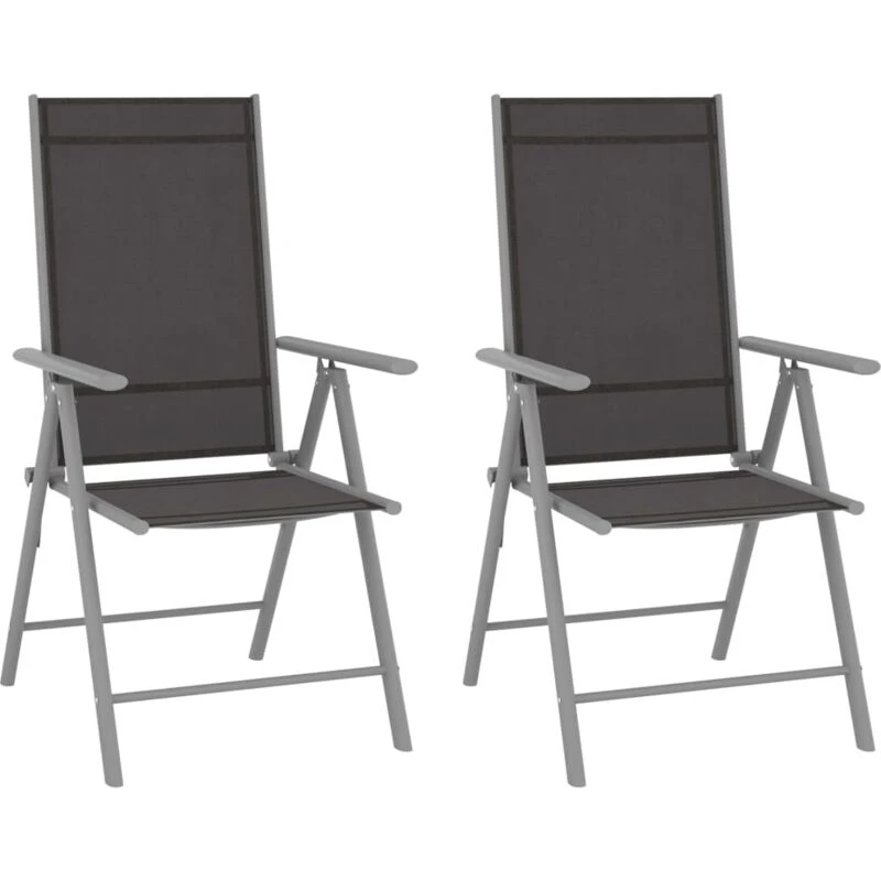 Image of VIDAXL Folding Garden Chairs 2 pcs Textilene Black vidaXL 8720286108284