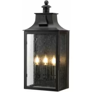 Image of Loops - Outdoor IP44 3 Bulb Wall Light Wrought Iron Old Bronze LED E14 60W