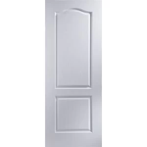 image of 2 Panel Arched Pre painted White Woodgrain Internal Door H1981mm W686mm