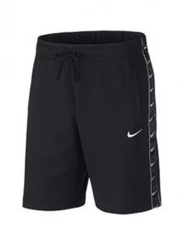 image of Nike Sportswear Swoosh Fleece Shorts - Black/White, Size 2XL, Men