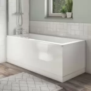 image of 1500 Single Ended Square Bath with White Gloss Bath Front & End Panel