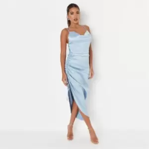 Missguided Ruched Side Midaxi Dress - Blue