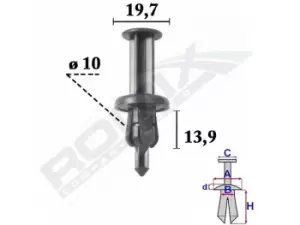 image of ROMIX Clip, bumper HONDA C70343 91503SHJA01