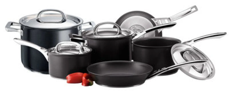 Image of Circulon Black 'Infinite' Hard Anodised Aluminium Cookware Set - Pack of 6 Black
