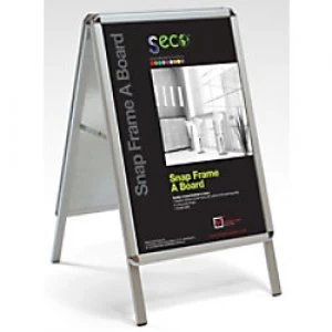 Stewart Superior Freestanding Pavement Sign A2 463 x 700 x 950 mm Silver