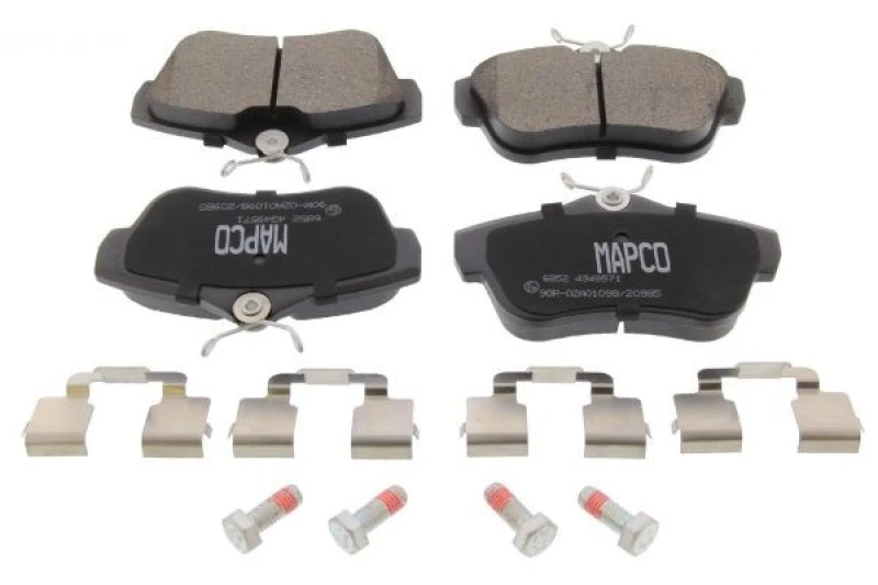 Image of MAPCO 6852 Brake pad set Rear Axle, not prepared for wear warning indicator, with anti-squeak plate Brake Pad Set,disc brake (402)