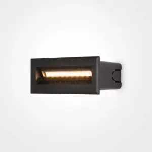 Image of Maytoni Lighting - Maytoni Maytoni Bosca Outdoor Recessed Wall Lamp Black, 13.7cm, 3000K IP65
