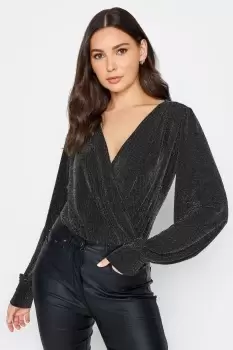 Image of Tall Glitter Wrap Bodysuit