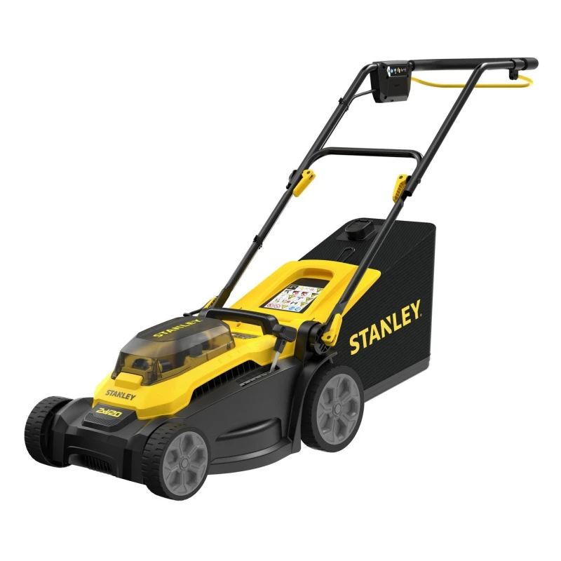 Image of Stanley FatMax V20 SCMWP3701 36v Cordless Rotary Lawnmower 370mm 2 x 4ah Li-ion Battery Charger SCMWP3701M2