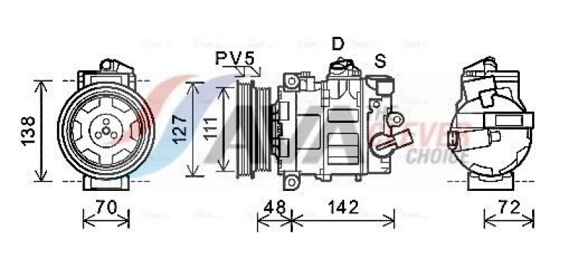 Image of Air conditioning compressor AVA COOLING SYSTEMS AIAK359