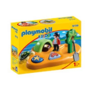 Image of Playmobil 1.2.3 Pirate Island with Shape Sorting Function (9119)