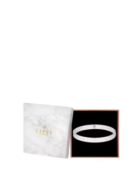 Image of Lipsy Lipsy Silver Plated Heart Bangle