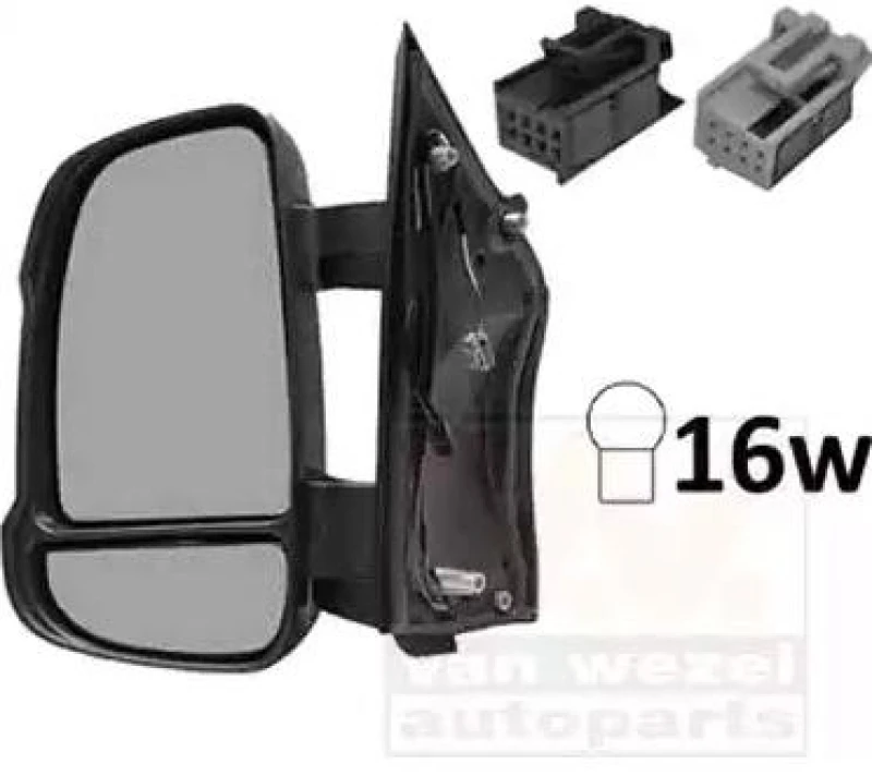Image of VAN WEZEL 0983803 Wing mirror * HAGUS * Left, black, Short mirror arm Outside Mirror (50)