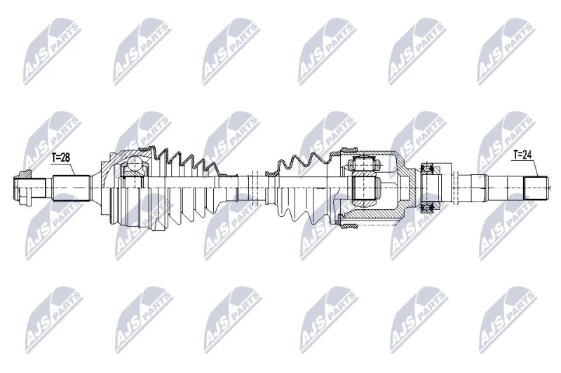 Image of NTY NPW-CT-147 Drive shaft 6-Speed Manual Transmission, Front Axle Right Drive Shaft (13)