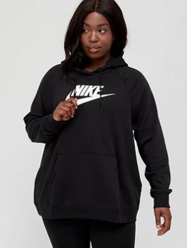 image of Nike Curve NSW Essential Pullover Hoodie - Black, Size 22-24=2X, Women