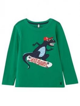 Image of Joules Toddler Boys Jack Dino Long Sleeve T-Shirt - Green, Size 5 Years