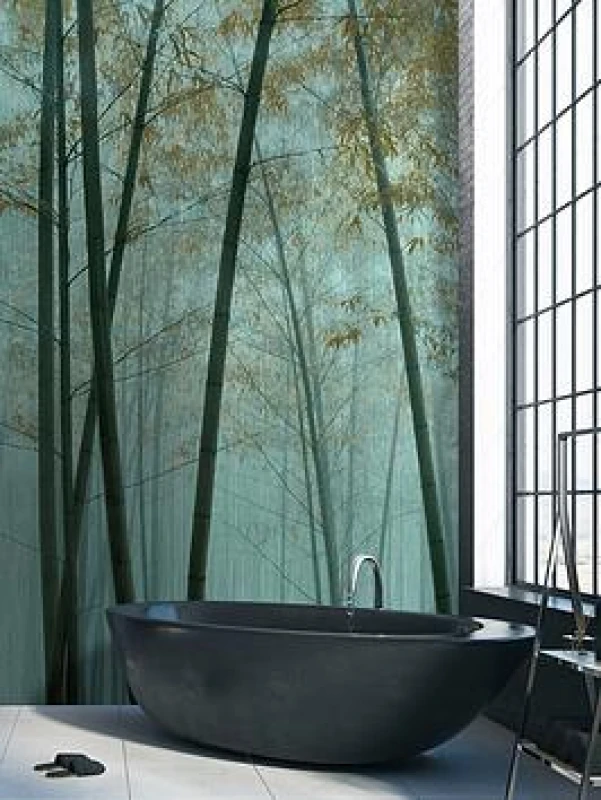 Image of AS Creation In The Bamboo 3 Digital Mural 400cm X 270cm, Blue 422108