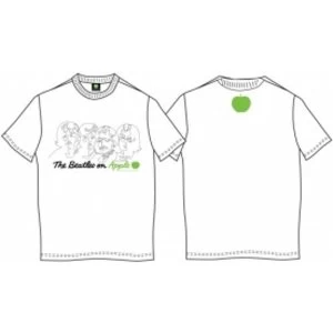 Image of The Beatles On Apple Mens Wht T Shirt: Large