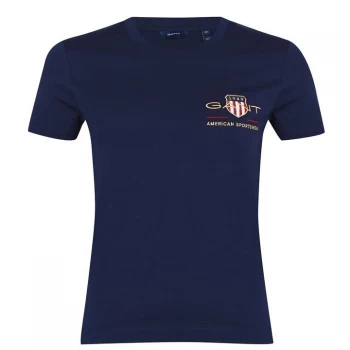 Image of Gant Gant Archive Shield Tee - 433 EVENING BLU