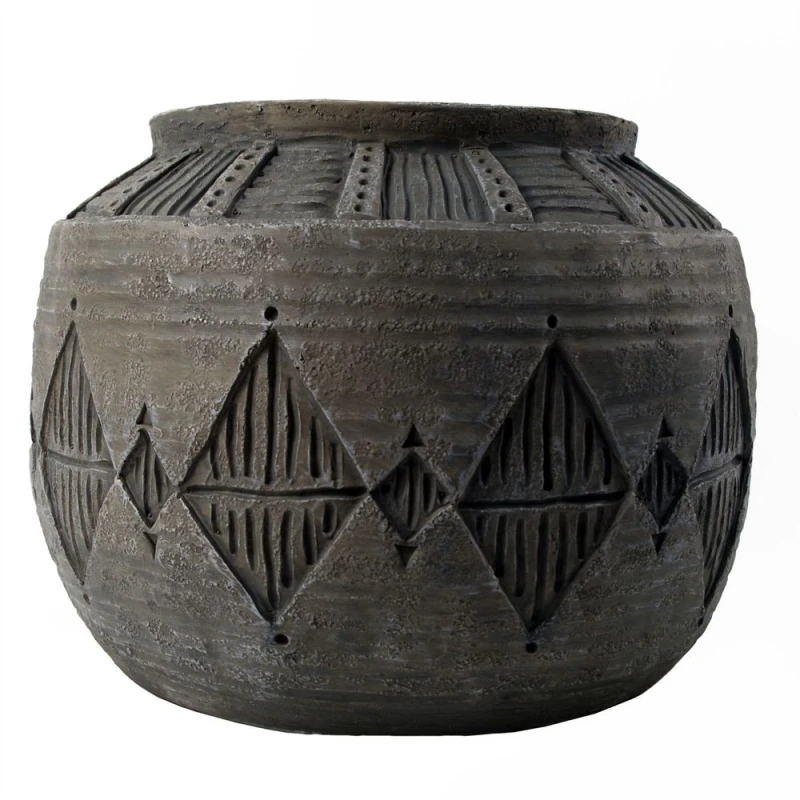 Image of Leaf 26cm x 36cm Large Grey Gliese Diamond Planter Grey unisex