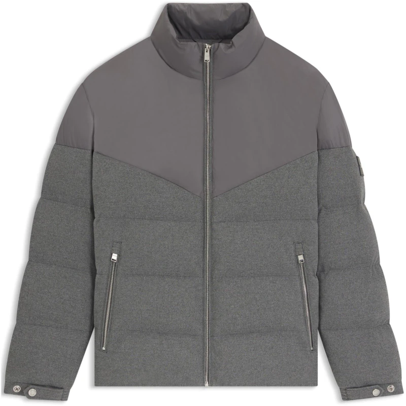 Image of Boss Mens HBB Clanello Long Sleeve Medium Puffer Jacket Med Grey 030 male Small