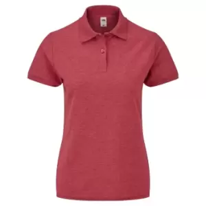 Image of Fruit Of The Loom Womens Lady-Fit 65/35 Short Sleeve Polo Shirt (2XL) (Heather Red)