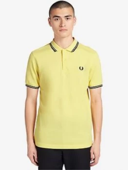 Image of Fred Perry Twin Tipped Polo Shirt - Yellow, Size XL, Men