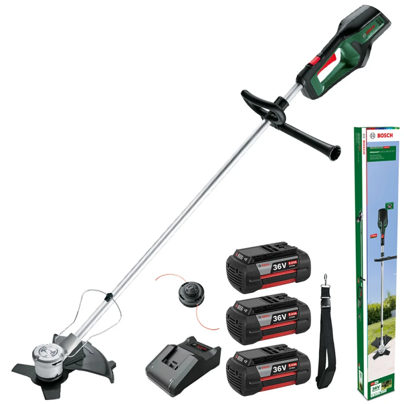 Image of Bosch ADVANCEDBRUSHCUT 36V-23-750 36v Cordless Brush Cutter 230mm 3 x 6ah Li-ion Battery Charger ADVANCEDBRUSHCUT 36V-23-750