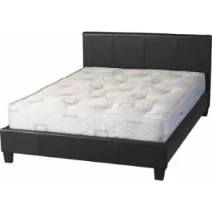 image of Seconique - Prado Black Faux Leather 5ft Kingsize Bed