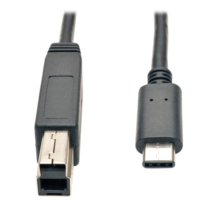 Image of Eaton Tripp Lite U422-003-G2 USB-C to USB-B Cable (M/M) - USB 3.2, Gen 2 (10 Gbps), Thunderbolt 3 Compatible, 3 ft. (0.91 m) U422-003-G2