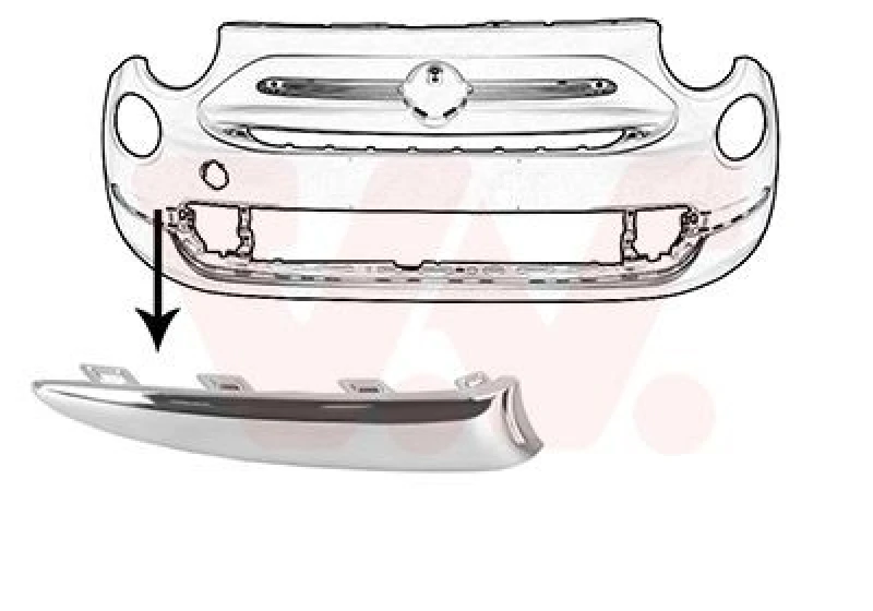 Image of VAN WEZEL Bumper cover VAN WEZEL 1614582