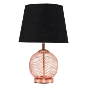 image of Regina Touch Table Lamp with Black Tapered Shade