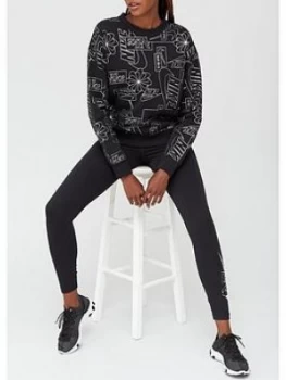 image of Nike NSW Icon Clash Printed Sweatshirt - Black Size M Women