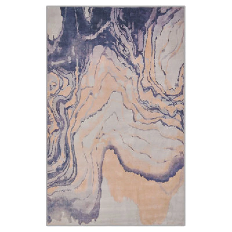 Image of Beliani Modern Rug Gebze Blue 140 X 200 Cm