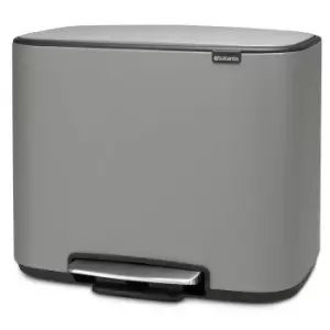 Image of Brabantia Bo Pedal Bin 11 + 23 Litre Mineral Concrete Grey