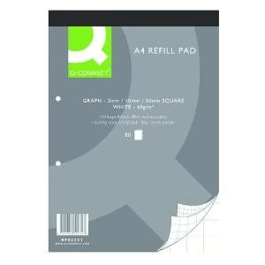 Image of Q-Connect A4 Graph Refill Pad 80 Sheet Pack of 10 KF02231