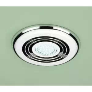 Image of Turbo Chrome Bathroom Inline Extractor Fan with Cool White LED Light - 32300 - Chrome - HIB