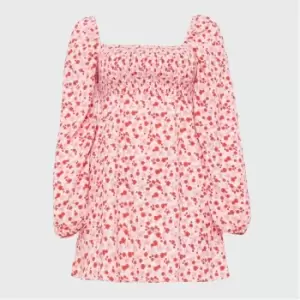 image of Missguided Plus Size Shirred Detail Mini Dress - Pink