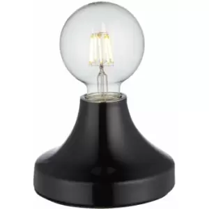 Image of Loops - Gloss Black Ceramic Table Lamp Light Fitting - Minimalistic Bulb Holder Design