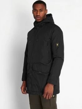 Image of Lyle & Scott Casuals Wadded Longline Parka - Black, Size S, Men