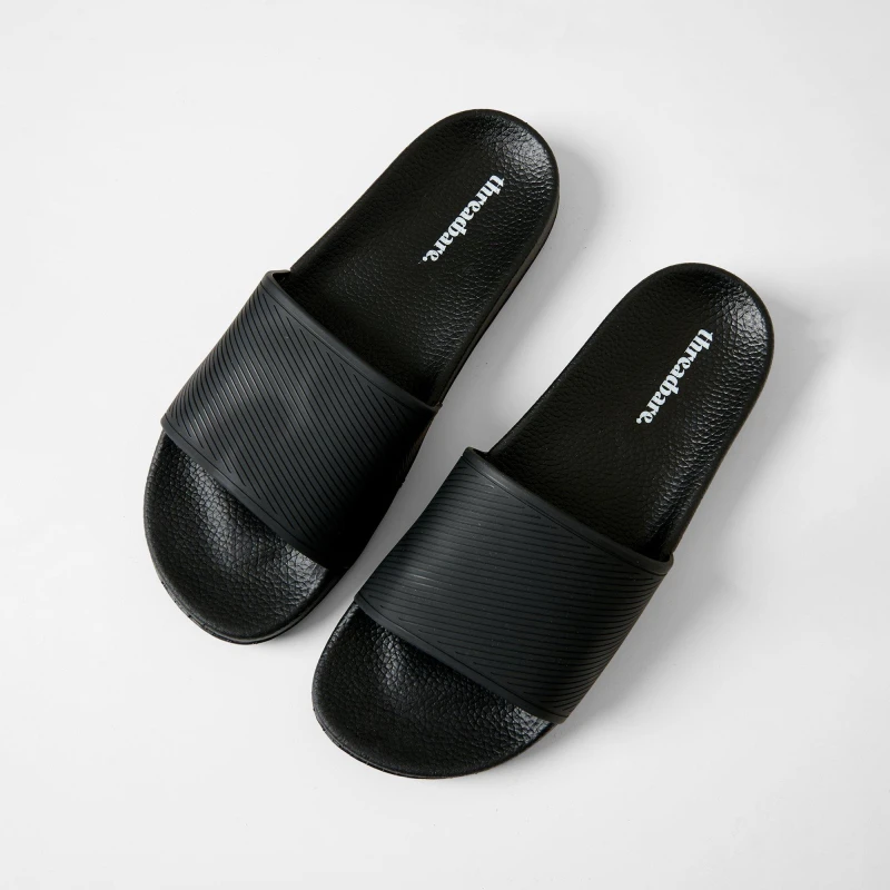 Image of Threadbare Lightweight Sliders Black male 9
