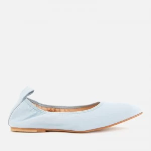 Image of Clarks Womens Pure Leather Ballet Flats - Pale Blue - UK 8