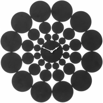 Image of Black Discs Design Wall Clock - Premier Housewares