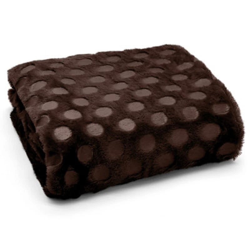 Image of Velosso Cosy Lounge Plush Popcorn Effect Faux Fur Throw Blanket - Soft Texture, Machine Washable - Size 127Cmx150Cm - Chocolate