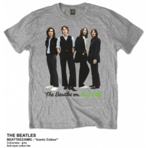 Image of The Beatles Iconic Colour Mens Grey Thirt: Small